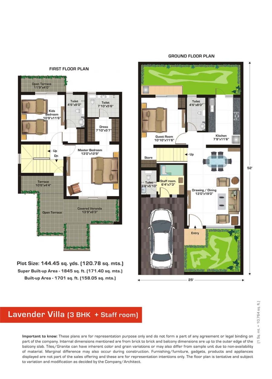 Tulip (3BHK + Staff)