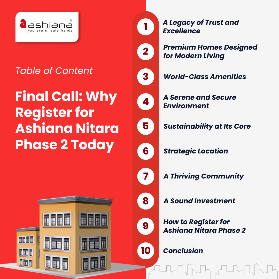 Final Call: Why Register for Ashiana Nitara Phase 2 Today