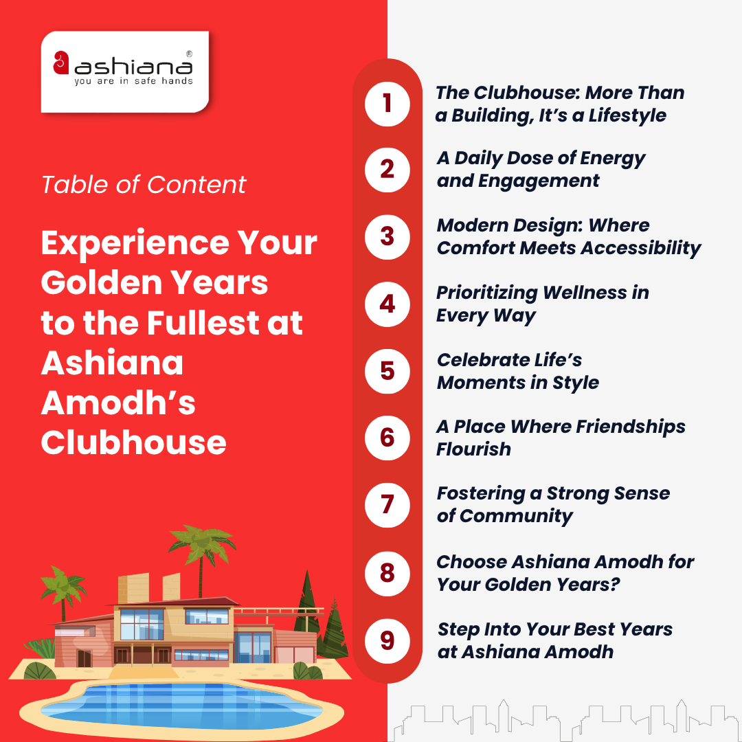 Experience Your Golden Years to the Fullest at Ashiana Amodh’s Clubhouse