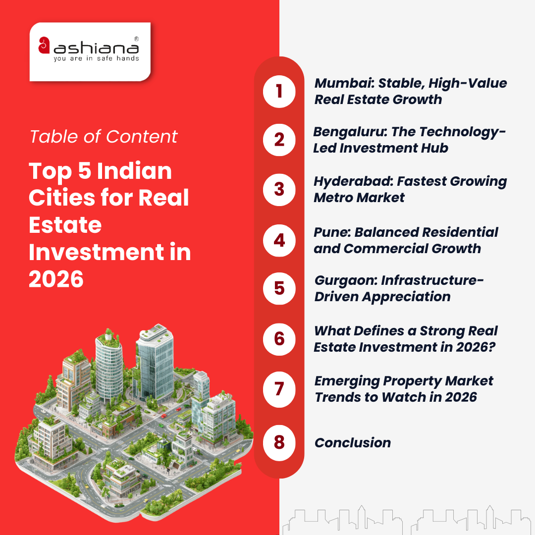 Top 5 Indian Cities for Real Estate Investment in 2026