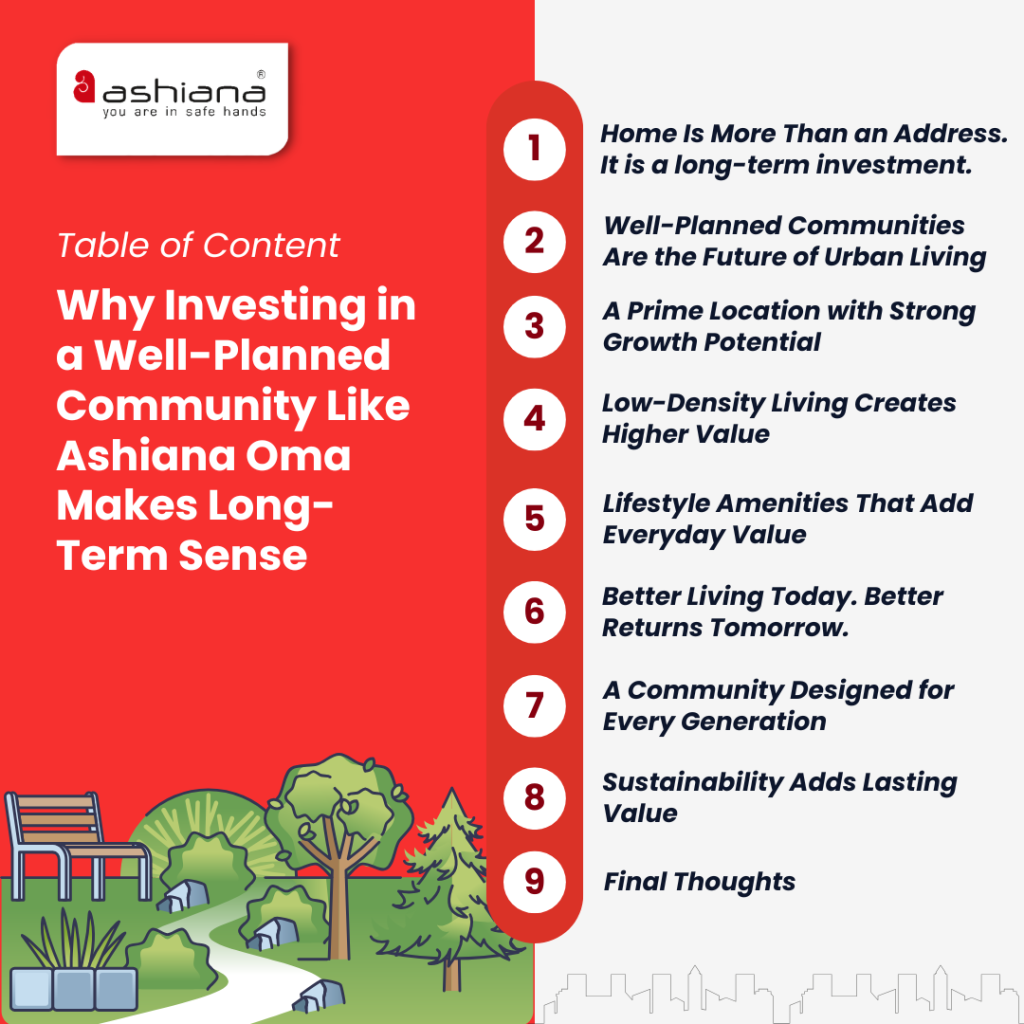 Why Investing in a Well-Planned Community Like Ashiana Oma Makes Long-Term Sense