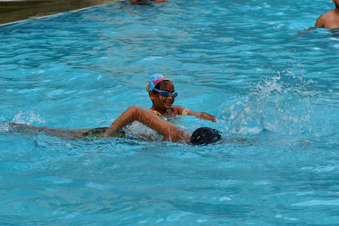 Kids enjoying in the pool