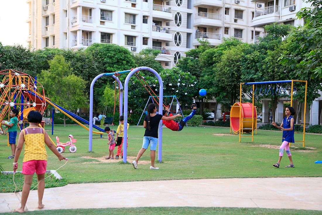 Children playing  in the Kids play area 